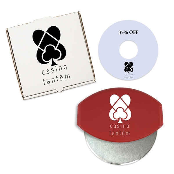 Pizza accessory set with gourmet pizza cutter, pizza box and coupon... from ASI 54040 Fey Promo / Mi Line by Fey