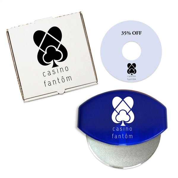 Pizza accessory set with gourmet pizza cutter, pizza box and coupon... from ASI 54040 Fey Promo / Mi Line by Fey