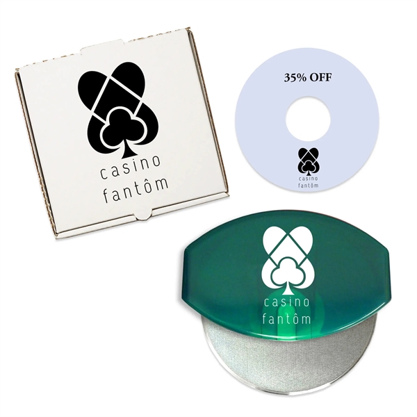 Pizza accessory set with gourmet pizza cutter, pizza box and coupon... from ASI 54040 Fey Promo / Mi Line by Fey