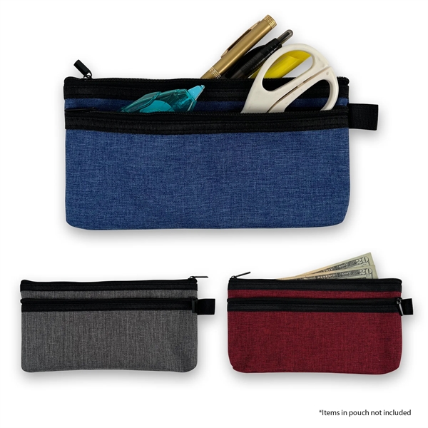Two zippered heathered accessory pouch... from ASI 34800 Alstar Creations