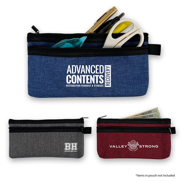 Two zippered heathered accessory pouch... from ASI 34800 Alstar Creations