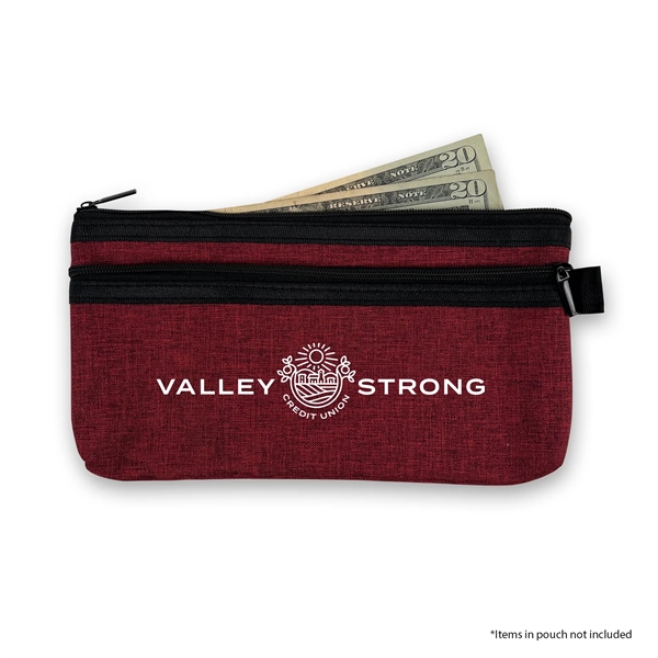 Two zippered heathered accessory pouch... from ASI 34800 Alstar Creations