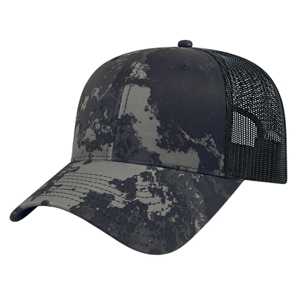 Mid profile six panel structured trucker cap.... from ASI 43792 Cap America Inc
