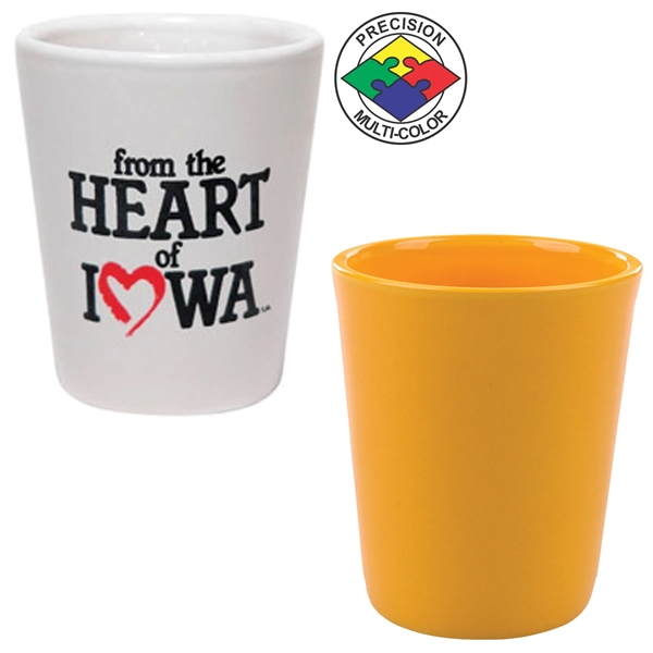 Ceramic 1.5oz shot glasses. Available in solid colors. Spot color.... from ASI 80093 Pyrographics / Pyrographics Line