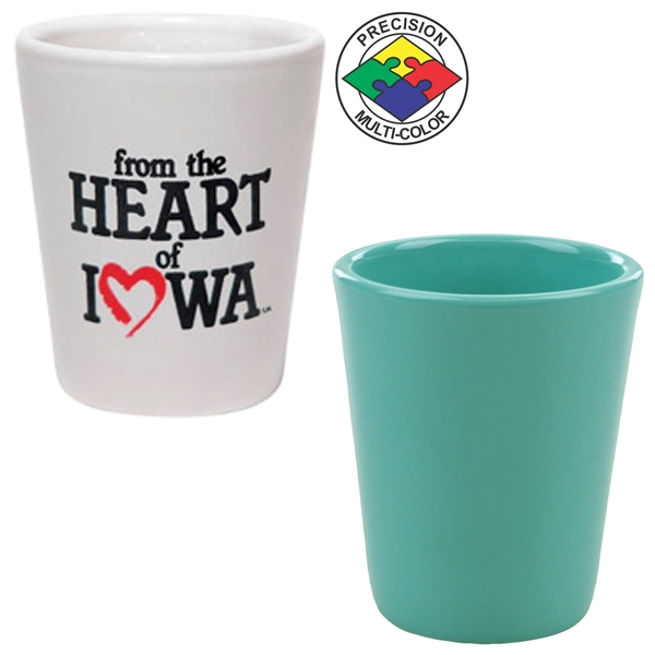 Ceramic 1.5oz shot glasses. Available in solid colors. Spot color.... from ASI 80093 Pyrographics / Pyrographics Line