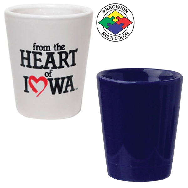 Ceramic 1.5oz shot glasses. Available in solid colors. Spot color.... from ASI 80093 Pyrographics / Pyrographics Line