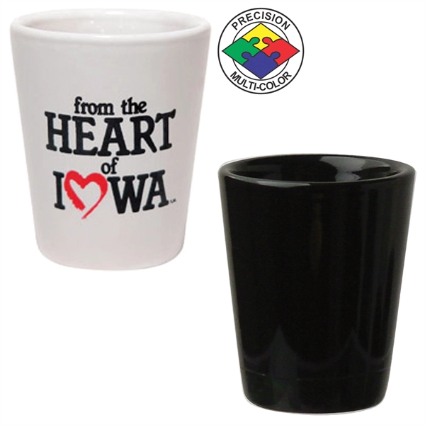 Ceramic 1.5oz shot glasses. Available in solid colors. Spot color.... from ASI 80093 Pyrographics / Pyrographics Line
