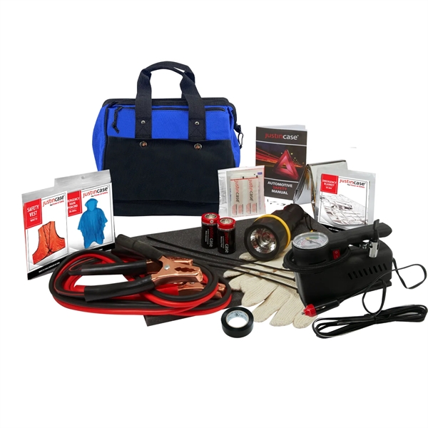 38 Piece auto safety kit with first aid kit, gloves and... from ASI 63698 Justin Case®