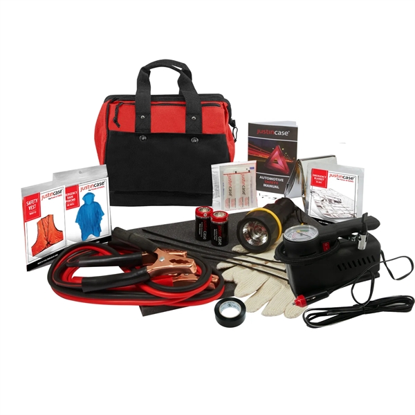 38 Piece auto safety kit with first aid kit, gloves and... from ASI 63698 Justin Case®