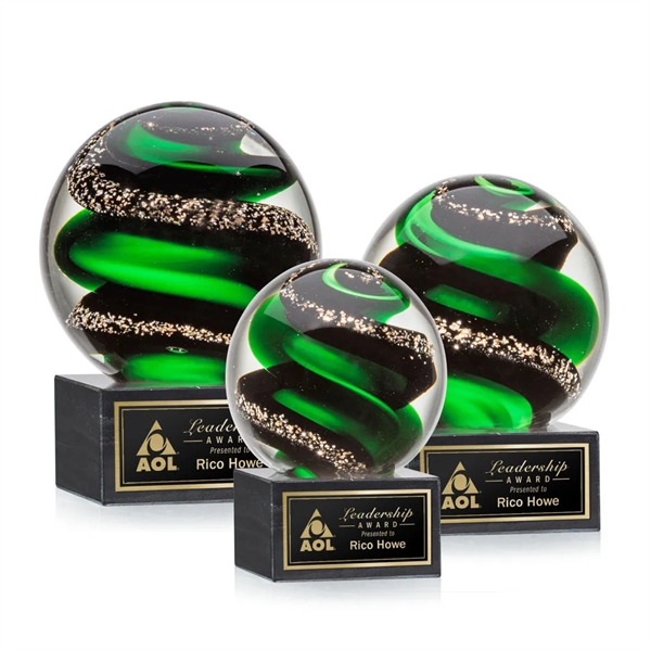 Magnificent Striking Zodiac Art Glass Award features twisting ribbons of emerald... from ASI 84592 St Regis Group / St Regis