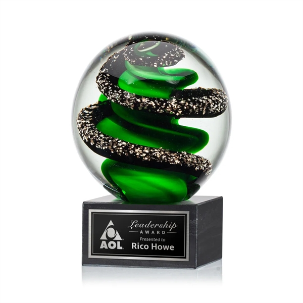 Magnificent Striking Zodiac Art Glass Award features twisting ribbons of emerald... from ASI 84592 St Regis Group / St Regis
