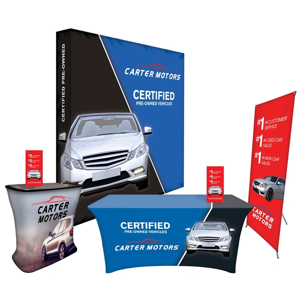 Booth Package includes Medium Spring Wall, Transformer Trunk, two Mini X-Banners,... from ASI 80228 Quinn