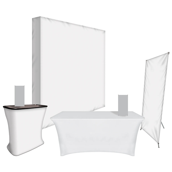 Booth Package includes Medium Spring Wall, Transformer Trunk, two Mini X-Banners,... from ASI 80228 Quinn