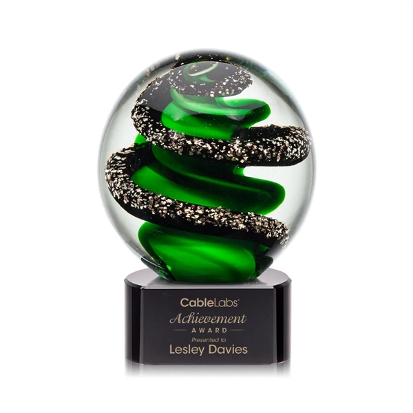 Magnificent Striking Zodiac Art Glass Award features twisting ribbons of emerald... from ASI 84592 St Regis Group / St Regis
