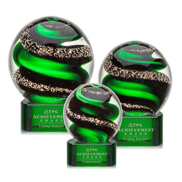 Magnificent Striking Zodiac Art Glass Award features twisting ribbons of emerald... from ASI 84592 St Regis Group / St Regis