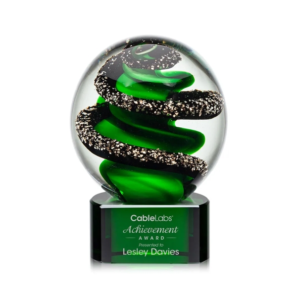Magnificent Striking Zodiac Art Glass Award features twisting ribbons of emerald... from ASI 84592 St Regis Group / St Regis