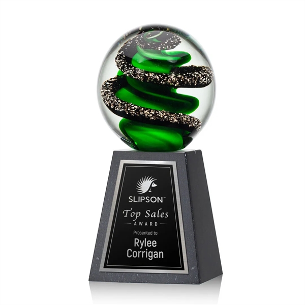 Magnificent Striking Zodiac Art Glass Award features twisting ribbons of emerald... from ASI 84592 St Regis Group / St Regis