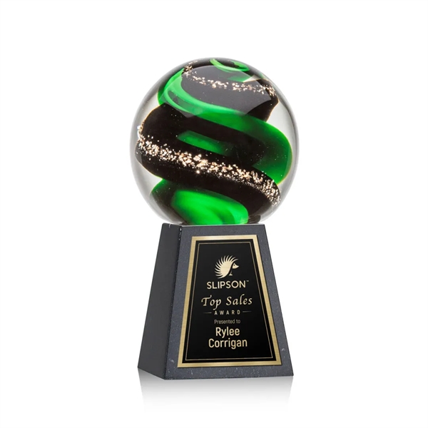 Magnificent Striking Zodiac Art Glass Award features twisting ribbons of emerald... from ASI 84592 St Regis Group / St Regis