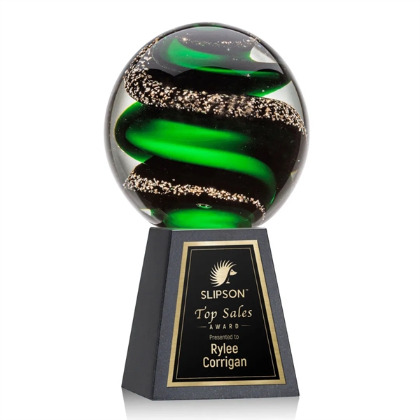 Magnificent Striking Zodiac Art Glass Award features twisting ribbons of emerald... from ASI 84592 St Regis Group / St Regis