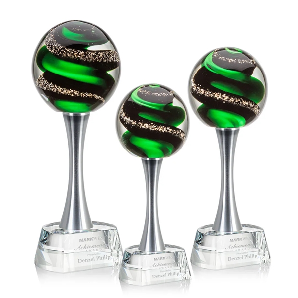 Magnificent Striking Zodiac Art Glass Award features twisting ribbons of emerald... from ASI 84592 St Regis Group / St Regis