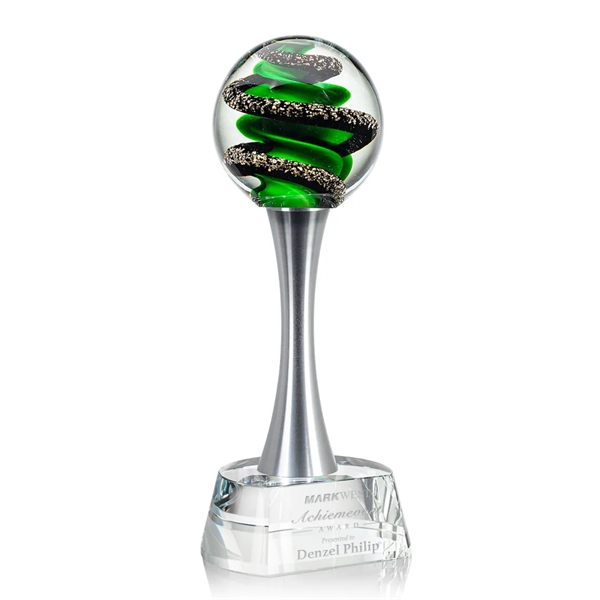 Magnificent Striking Zodiac Art Glass Award features twisting ribbons of emerald... from ASI 84592 St Regis Group / St Regis
