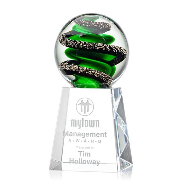 Magnificent Striking Zodiac Art Glass Award features twisting ribbons of emerald... from ASI 84592 St Regis Group / St Regis