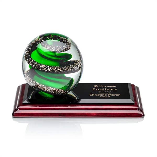 Magnificent Striking Zodiac Art Glass Award features twisting ribbons of emerald... from ASI 84592 St Regis Group / St Regis