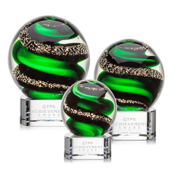 Magnificent Striking Zodiac Art Glass Award features twisting ribbons of emerald... from ASI 84592 St Regis Group / St Regis