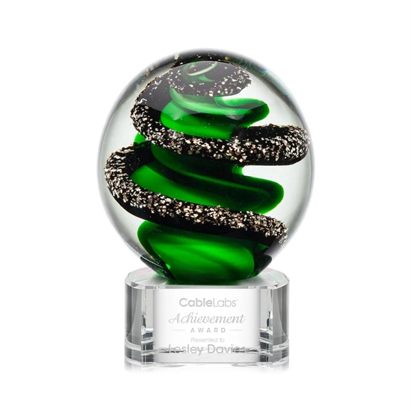 Magnificent Striking Zodiac Art Glass Award features twisting ribbons of emerald... from ASI 84592 St Regis Group / St Regis