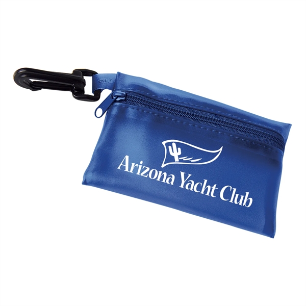 Vinyl pouch mini first aid kit with clip, antiseptic towelettes, bandages,... from ASI 52840 Evans Manufacturing