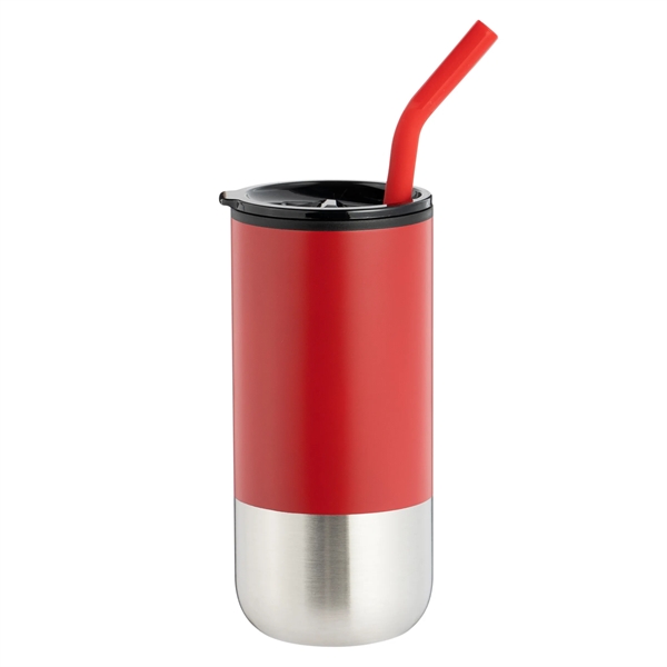 18oz. Stainless Steel Tumbler with Straw.... from ASI 64845 Kin Image Inc / Himmers International Inc.