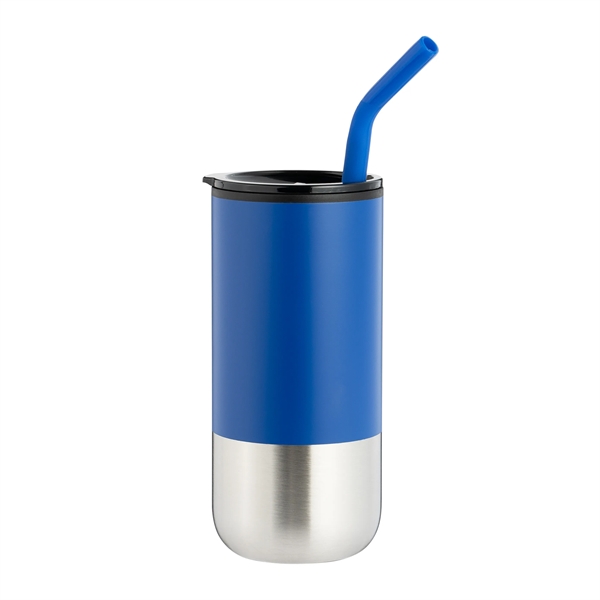 18oz. Stainless Steel Tumbler with Straw.... from ASI 64845 Kin Image Inc / Himmers International Inc.