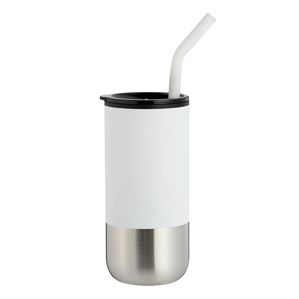18oz. Stainless Steel Tumbler with Straw.... from ASI 64845 Kin Image Inc / Himmers International Inc.