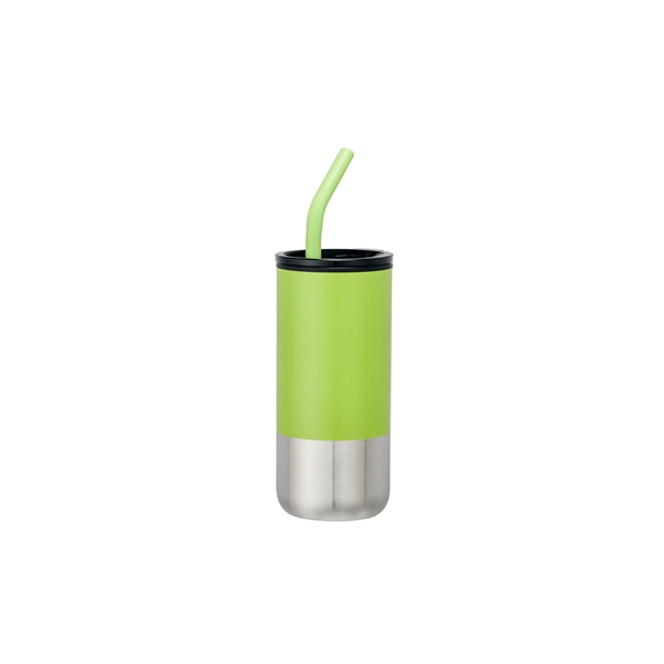 18oz. Stainless Steel Tumbler with Straw.... from ASI 64845 Kin Image Inc / Himmers International Inc.