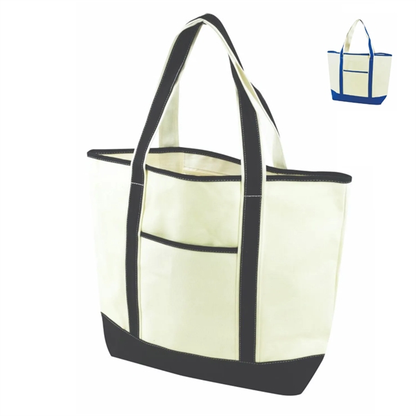 22" x 16" x 6" cotton canvas boat tote with color... from ASI 37980 Bagworld