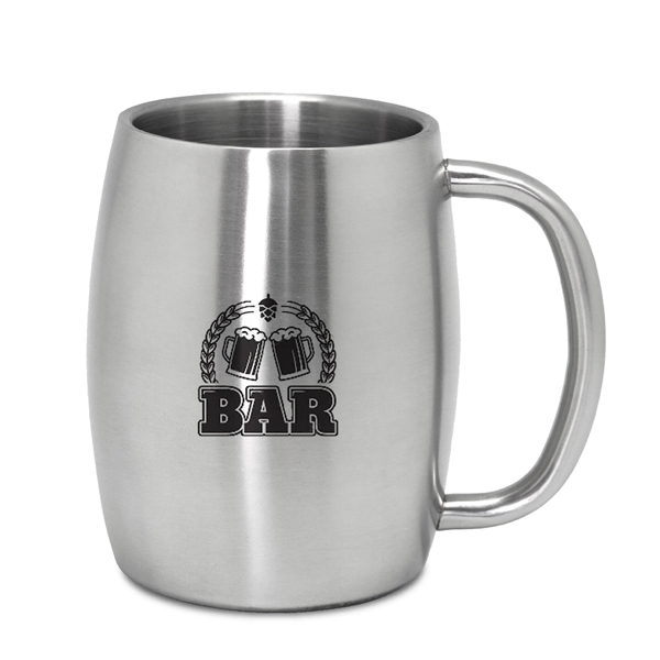 14 oz double wall stainless steel beer mug. Large handle.... from ASI 30112 ACE Products / Ace Line