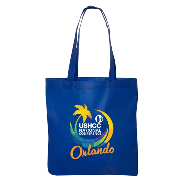 13.5" x 14.5" 80GSM non-woven material tote bag with 22" handles.... from ASI 63549 Jornik Manufacturing Corp