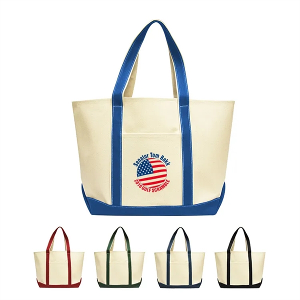 Cotton canvas tote bag with front slip pocket. 24 inch handles.... from ASI 41511 Brainchild USA Inc / BrainChild Gift Club