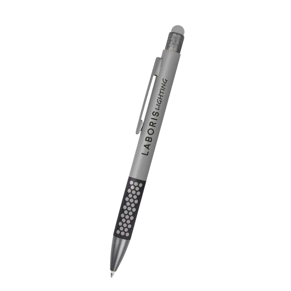 Recycled aluminum pen with stylus on top, a smooth rubberized finish... from ASI 61125 Hit Promotional Products / Hit®