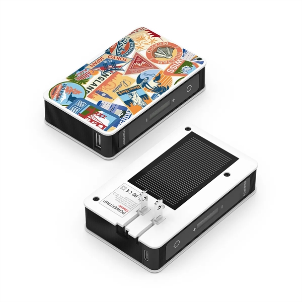 Charger with battery, solar and AC power options and USB-A and... from ASI 61125 Hit Promotional Products / Hit®