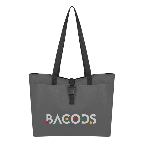 5.75" x 12" x 15" buckle tote bag with front zip... from ASI 61125 Hit Promotional Products / Hit®