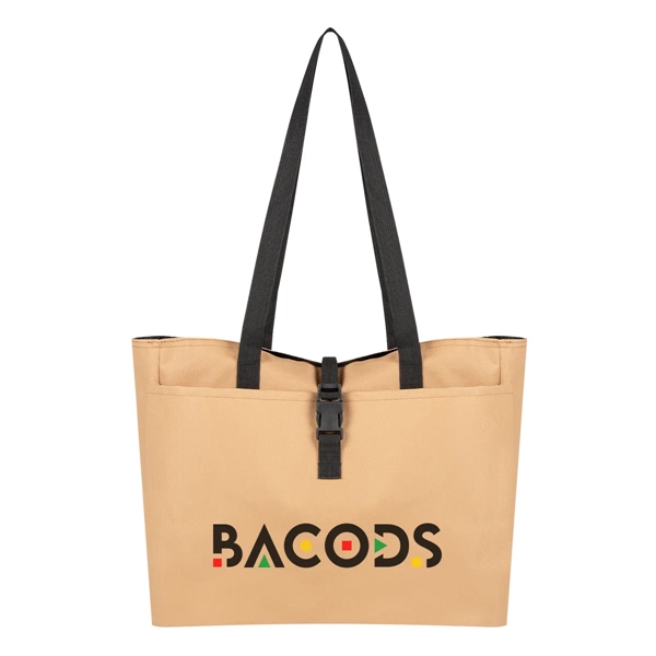 5.75" x 12" x 15" buckle tote bag with front zip... from ASI 61125 Hit Promotional Products / Hit®