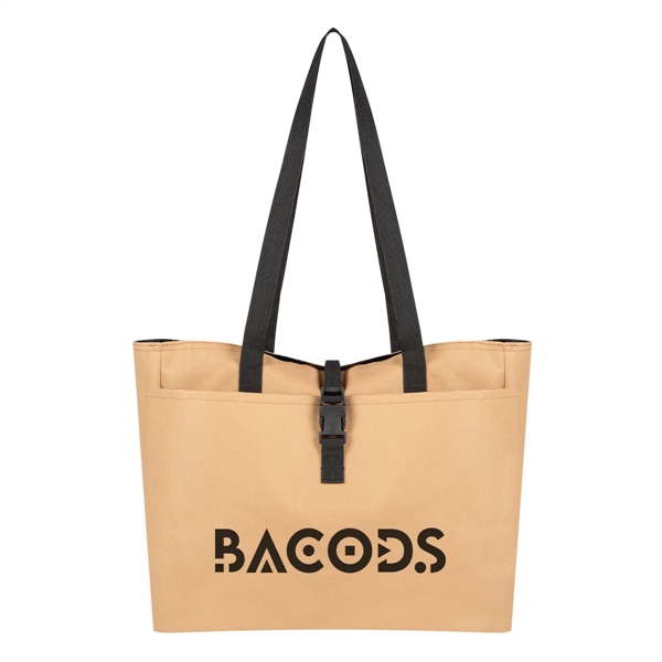 5.75" x 12" x 15" buckle tote bag with front zip... from ASI 61125 Hit Promotional Products / Hit®