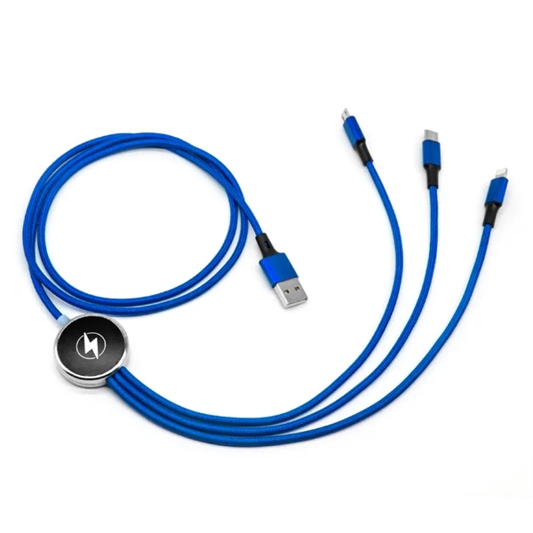 3-in-1 LED Light Up Logo USB Charging Cable plus laser engraving... from ASI 37218 Athena Promo (tm)