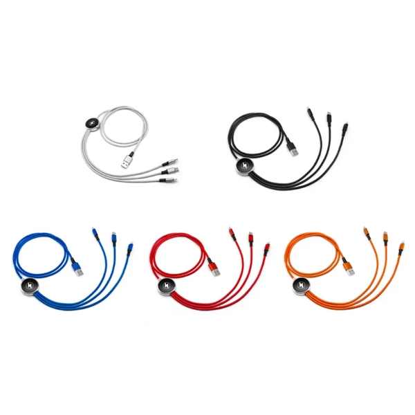 3-in-1 LED Light Up Logo USB Charging Cable plus laser engraving... from ASI 37218 Athena Promo (tm)