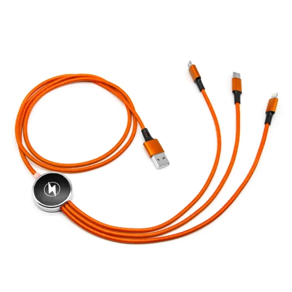 3-in-1 LED Light Up Logo USB Charging Cable plus laser engraving... from ASI 37218 Athena Promo (tm)