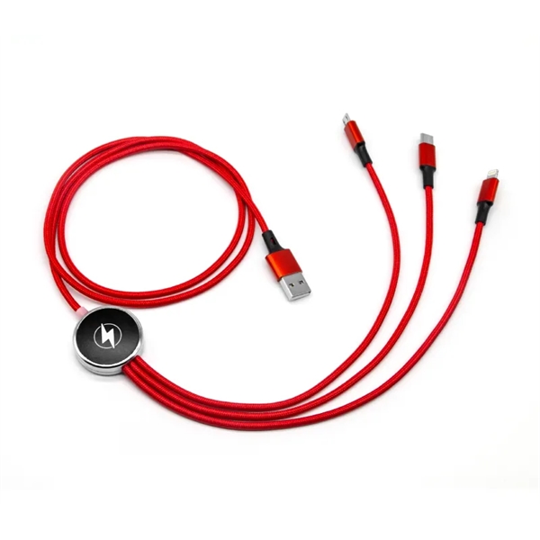 3-in-1 LED Light Up Logo USB Charging Cable plus laser engraving... from ASI 37218 Athena Promo (tm)