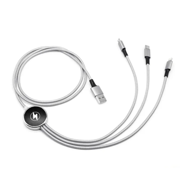 3-in-1 LED Light Up Logo USB Charging Cable plus laser engraving... from ASI 37218 Athena Promo (tm)