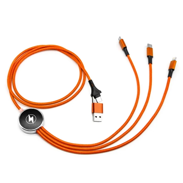 6-in-1 LED Light Up Logo USB Charging Cable plus laser engraving... from ASI 37218 Athena Promo (tm)