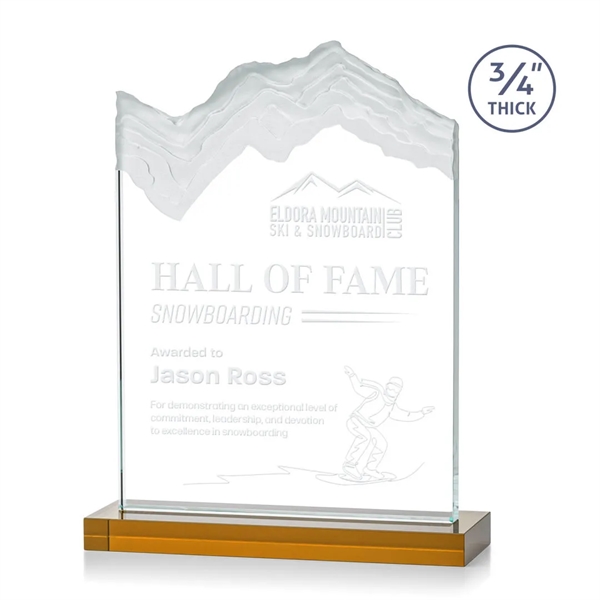 Starfire crystal award carved in the shape of a mountain.... from ASI 84592 St Regis Group / St Regis